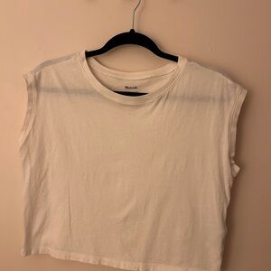 Madewell Cream Sleeveless Cropped Top